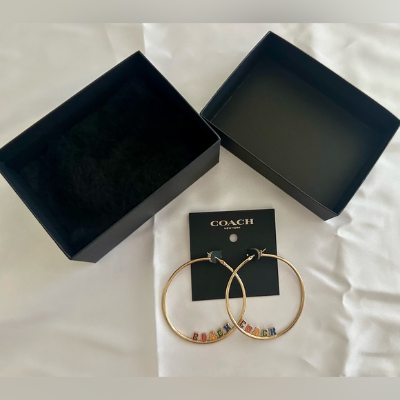 Coach Pride Medium Hoop Earrings- NWT ππππ - Picture 2 of 7